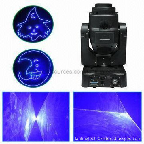 1W Blue Multi-color Moving-head Animation Club Lights/Laser with DMX512 and PC Control Mode